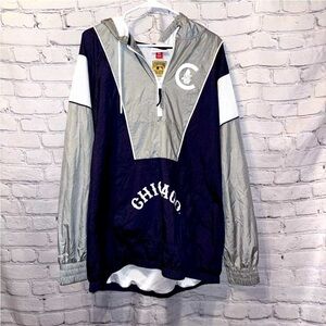 Chicago Cubs Mens Mitchell And Ness Navy Highlight Reel Windbreaker Half Zip XL